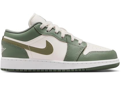 Jordan 1 Low Vintage Lichen White Medium Olive (GS) - authentic Jordan sneakers