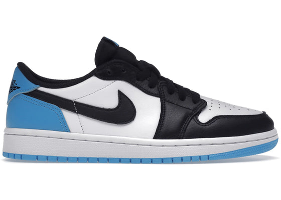 Jordan 1 Retro Low OG Black Dark Powder Blue (Women's) sneakers - authentic Jordan shoes