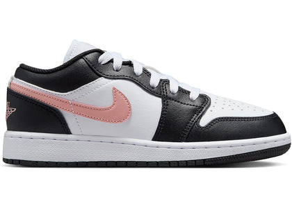 Jordan 1 Low White Black Rust Pink (GS) sneakers - authentic Jordan shoes
