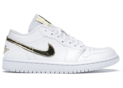 Jordan 1 Low White Metallic Gold (Women's) - authentic Jordan sneakers