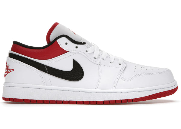 Jordan 1 Low White University Red Black sneakers - authentic Jordan shoes