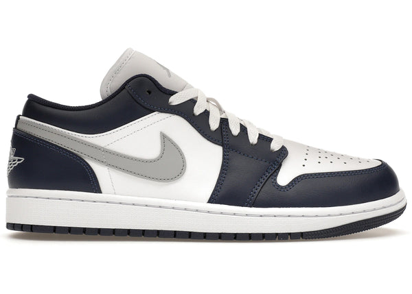 Jordan 1 Low Wolf Grey Midnight Navy sneakers - authentic streetwear shoes