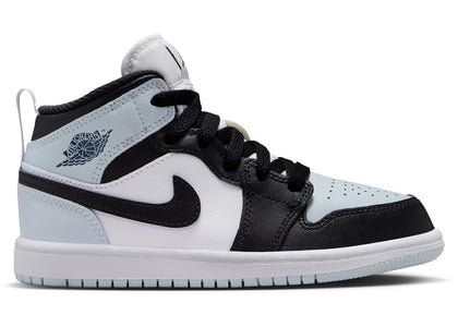 Jordan 1 Mid Black Aura Squadron Blue (PS) - authentic Jordan sneakers
