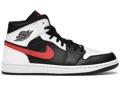 Jordan 1 Mid Black Chile Red White - authentic Jordan sneakers