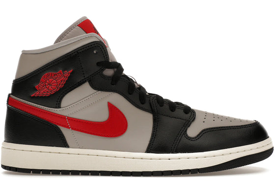 Jordan 1 Mid Black College Grey Gym Red (Women's) sneakers - authentic Jordan shoes