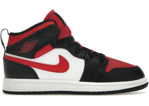 Jordan 1 Mid Black Fire Red (PS) sneakers - authentic Jordan shoes
