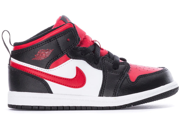 Jordan 1 Mid Black Fire Red (TD) sneakers - authentic Jordan shoes