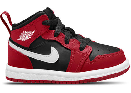 Jordan 1 Mid Black Gym Red (TD) - authentic Jordan sneakers