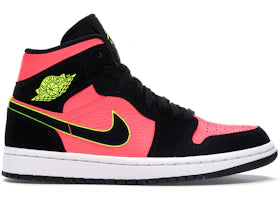 Jordan 1 Mid Black Hot Punch (Women's) - vue 360
