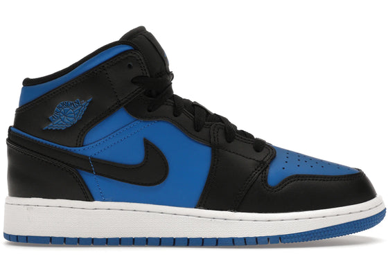 Jordan 1 Mid Black Royal Blue (GS) sneakers - authentic Jordan shoes