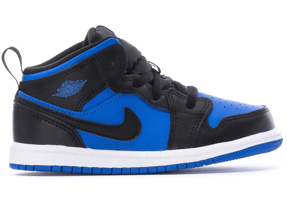 Jordan 1 Mid Black Royal Blue (TD) sneakers - authentic Jordan shoes