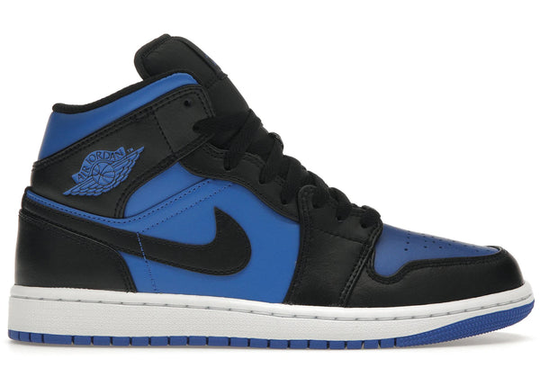 Jordan 1 Mid Black Royal Blue sneakers - authentic Jordan shoes