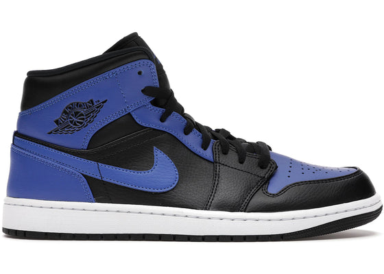 Jordan 1 Mid Hyper Royal Tumbled Leather sneakers - authentic Jordan shoes