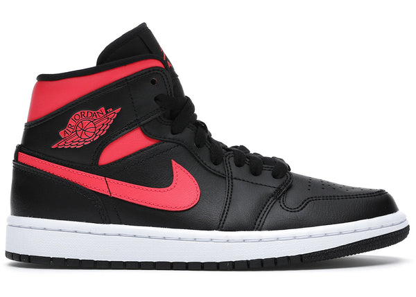 Jordan 1 Mid Black Siren Red (Women's) sneakers - authentic Jordan shoes