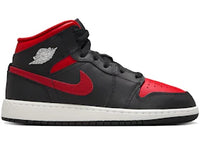 Jordan 1 Mid Black Summit White Varsity Red (GS)