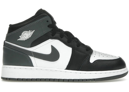 Jordan 1 Mid Black White Iron Grey (GS) - authentic Jordan sneakers