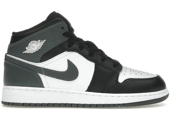 Jordan 1 Mid Black White Iron Grey (GS) sneakers - authentic Jordan shoes