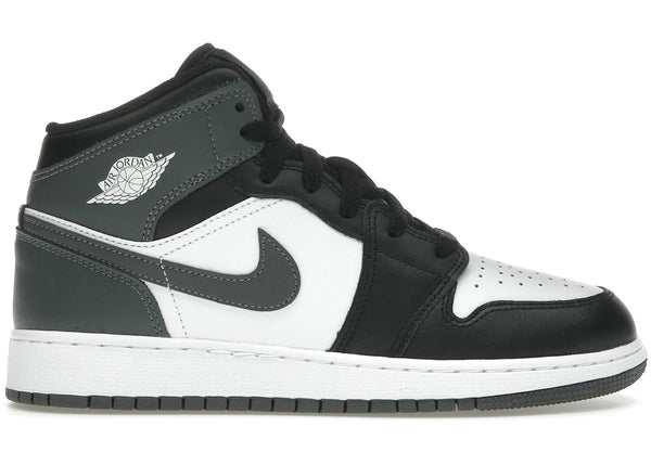 Jordan 1 Mid Black White Iron Grey (GS) sneakers - authentic Jordan shoes