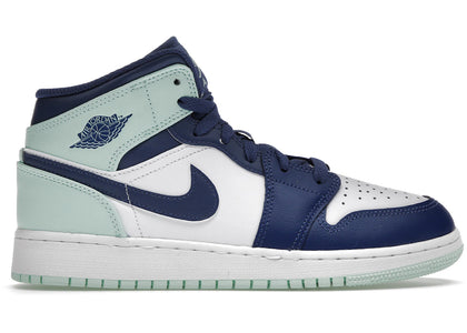 Jordan 1 Mid Mystic Navy Mint Foam (GS) % sneakers - authentic Jordan shoes