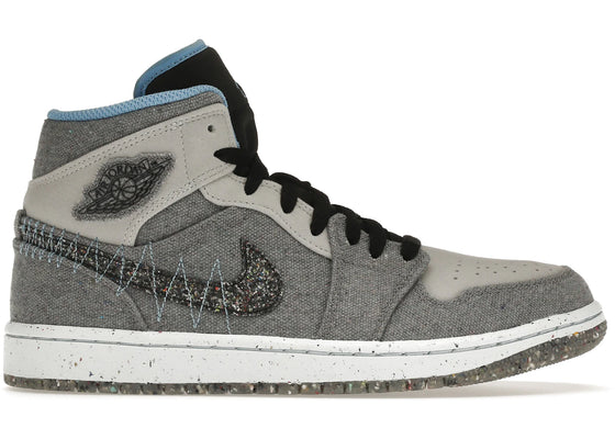 Jordan 1 Mid Crater Grey University Blue sneakers - authentic Jordan shoes