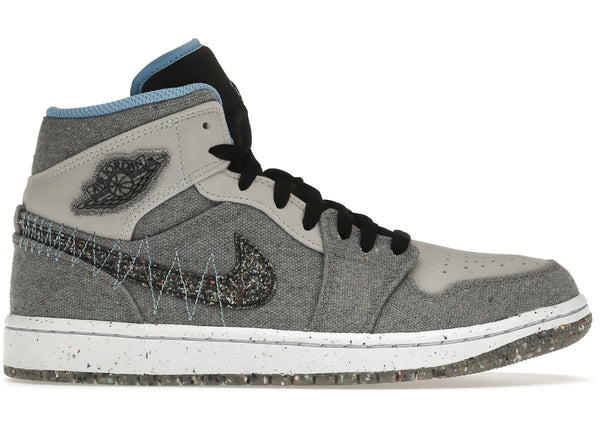 Jordan 1 Mid Crater Grey University Blue sneakers - authentic Jordan shoes