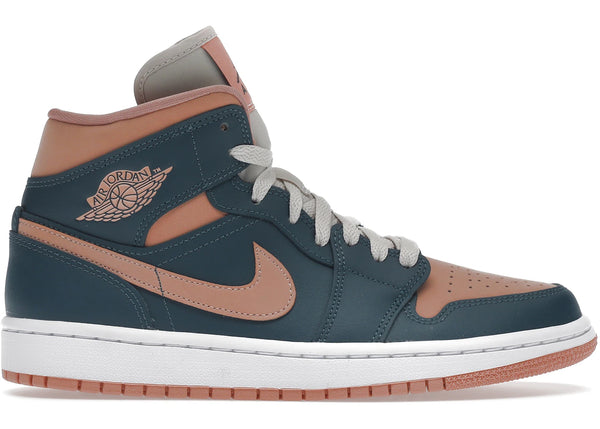 Jordan 1 Mid Dark Teal Green (Women's) sneakers - authentic Jordan shoes