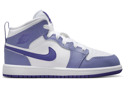 Jordan 1 Mid Dusty Amethyst White Court Purple (PS) - authentic Jordan sneakers