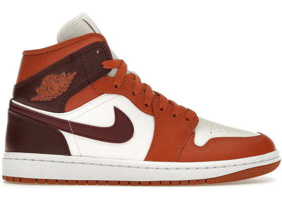 Jordan 1 Mid Dusty Peach Night Maroon (Women's) sneakers - authentic Jordan shoes