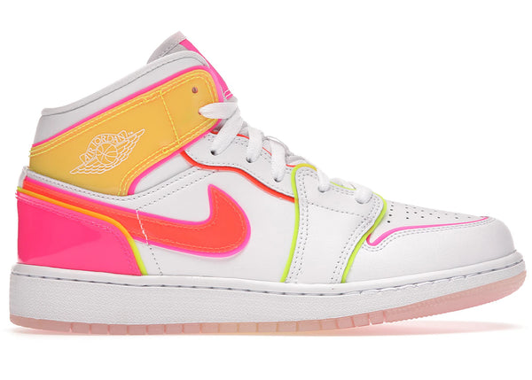 Jordan 1 Mid Edge Glow (GS) sneakers - authentic Jordan shoes