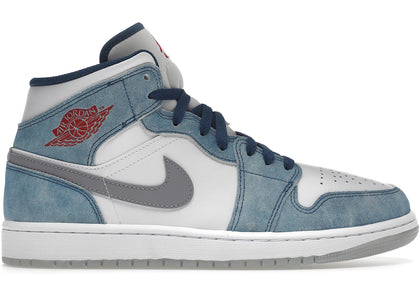 Jordan 1 Mid French Blue Fire Red - authentic Jordan sneakers