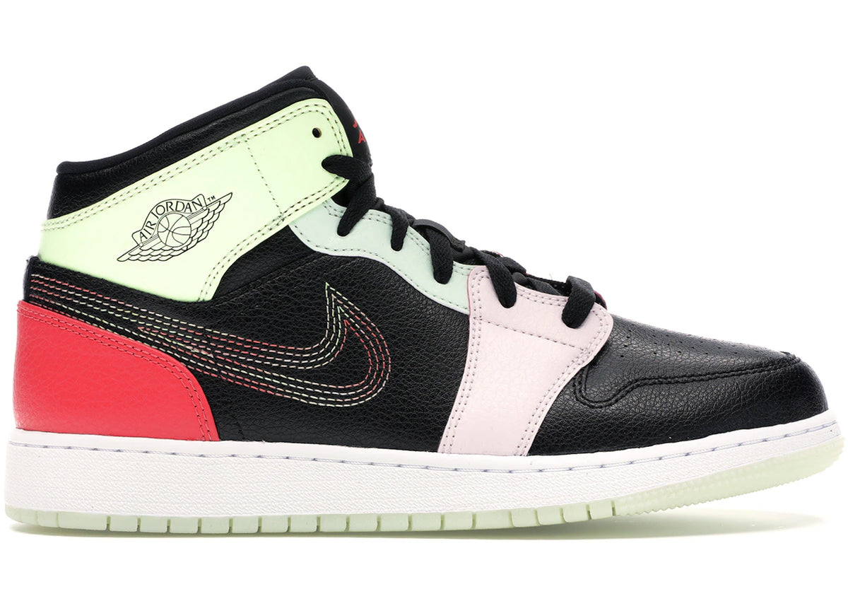 Jordan 1 Mid Glow-In-The-Dark (GS) - vue 360