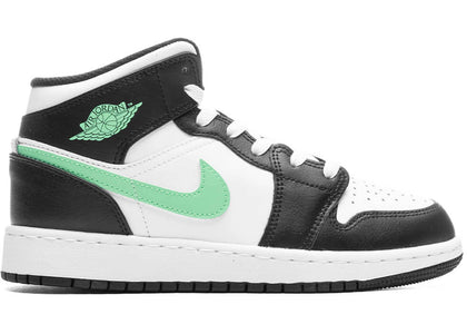 Jordan 1 Mid Green Glow (GS) - authentic Jordan sneakers
