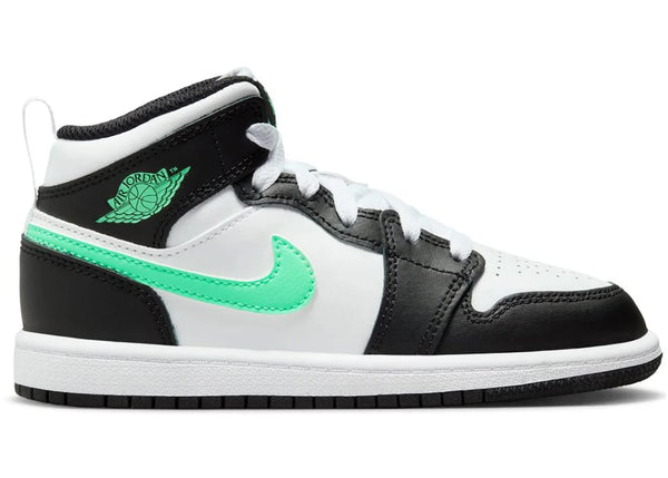 Jordan 1 Mid Green Glow (PS) sneakers - authentic Jordan shoes