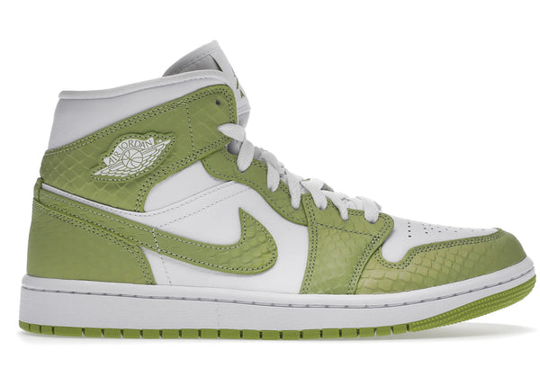 Jordan 1 Mid Green Python (Women's) sneakers - authentic Jordan shoes