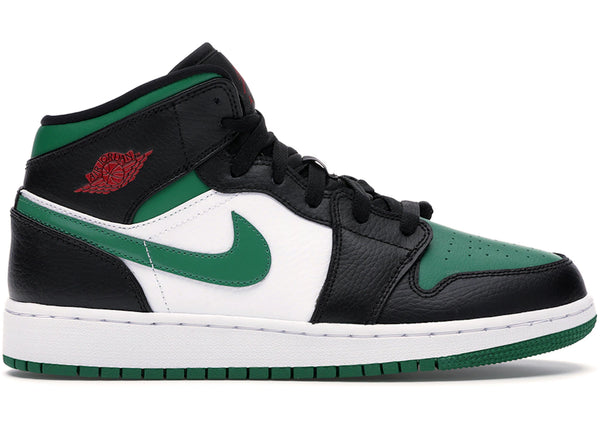 Jordan 1 Mid Green Toe (GS) sneakers - authentic Jordan shoes