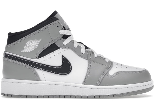 Jordan 1 Mid Light Smoke Grey (GS) sneakers - authentic Jordan shoes