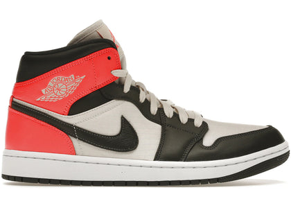 Jordan 1 Mid Newsprint Light Orewood Brown (Women's) - authentic Jordan sneakers