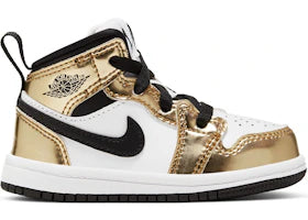 Jordan 1 Mid Metallic Gold Black White (TD) - authentic Jordan sneakers