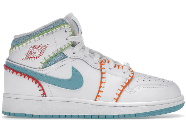 Jordan 1 Mid Multi Knit (GS) sneakers - authentic Jordan shoes