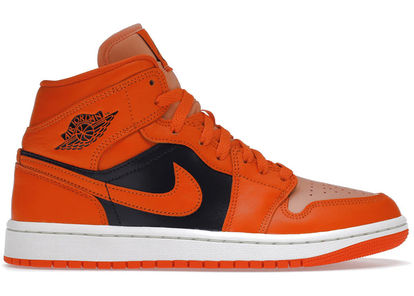 Jordan 1 Mid SE Rush Orange Crimson Bliss (Women's) sneakers - authentic Jordan shoes