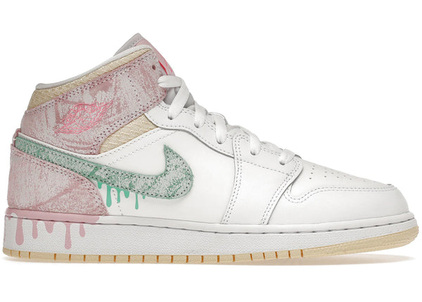 Jordan 1 Mid Paint Drip (GS) sneakers - authentic Jordan shoes