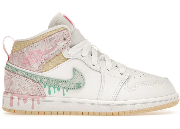 Jordan 1 Mid Paint Drip (PS) sneakers - authentic Jordan shoes
