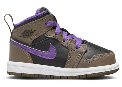 Jordan 1 Mid Palomino Wild Berry White (TD) - authentic Jordan sneakers