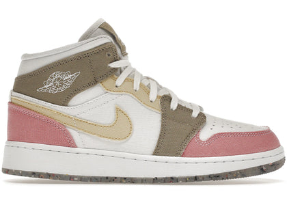 Jordan 1 Mid SE Pastel Vivid Green Grind (GS) - authentic Jordan sneakers