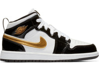 Jordan 1 Mid Patent Black White Gold (PS)