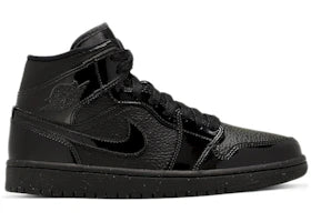 Jordan 1 Mid Patent Triple Black (Women's) - vue 360