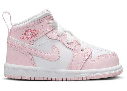Jordan 1 Mid Pink Foam Fire Red (TD) - authentic Jordan sneakers