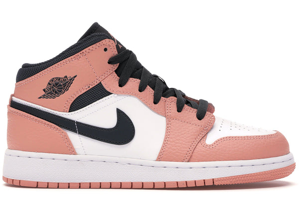 Jordan 1 Mid Pink Quartz (GS) sneakers - authentic Jordan shoes