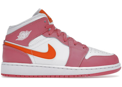 Jordan 1 Mid Pinksicle Safety Orange (GS) sneakers - authentic Jordan shoes