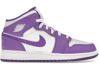 Jordan 1 Mid Purple Venom (GS) - authentic Jordan sneakers